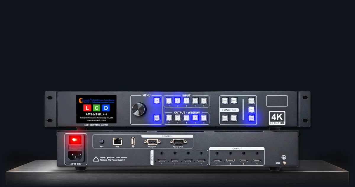 AMS-MT4K_4x4 front and rear panel views
