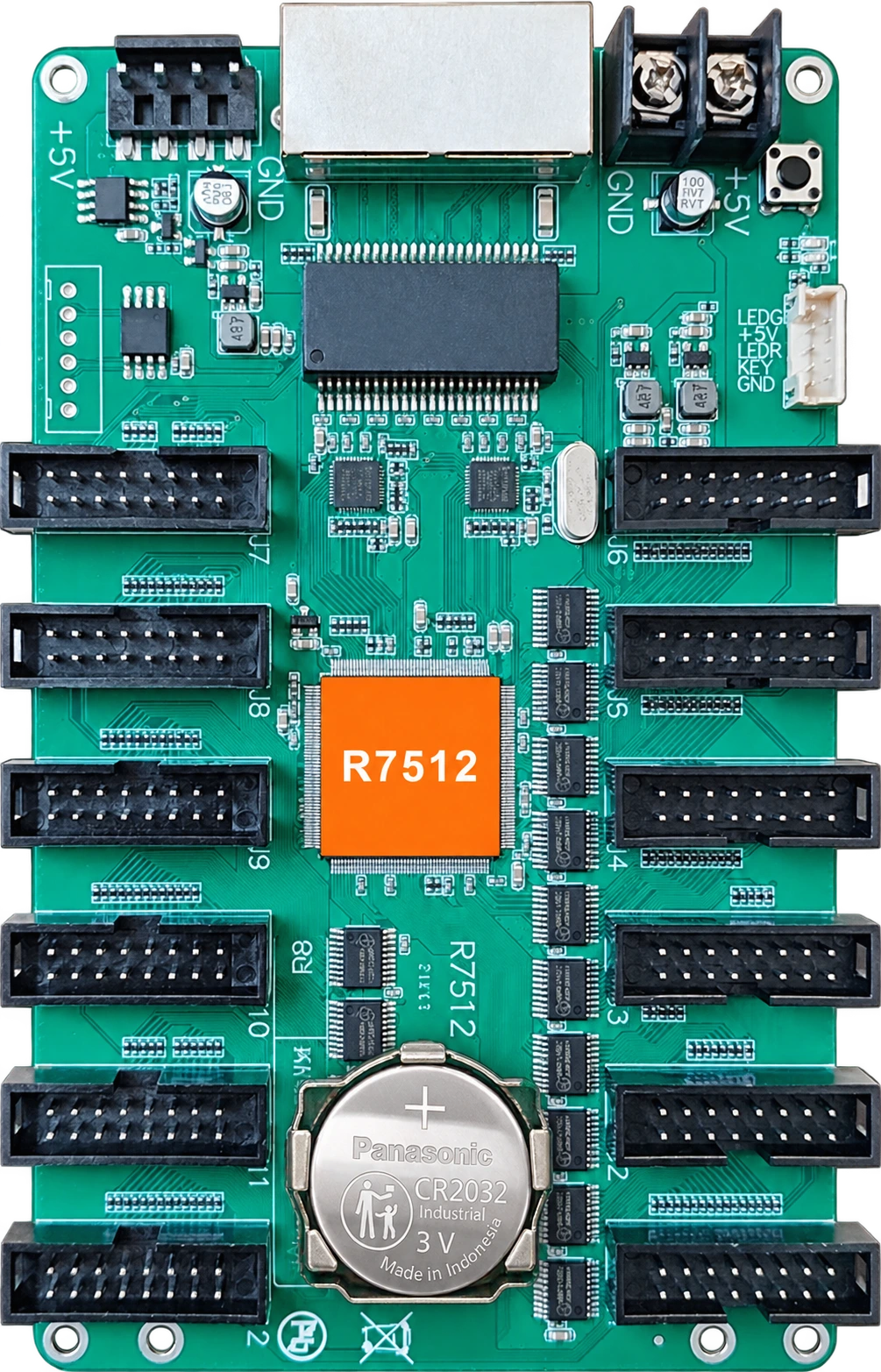 Receiving card with added coin cell battery