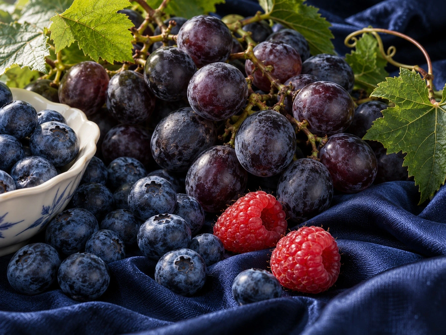 Fruit And Dark Fabric Detail With VS Brightness Adjustment
