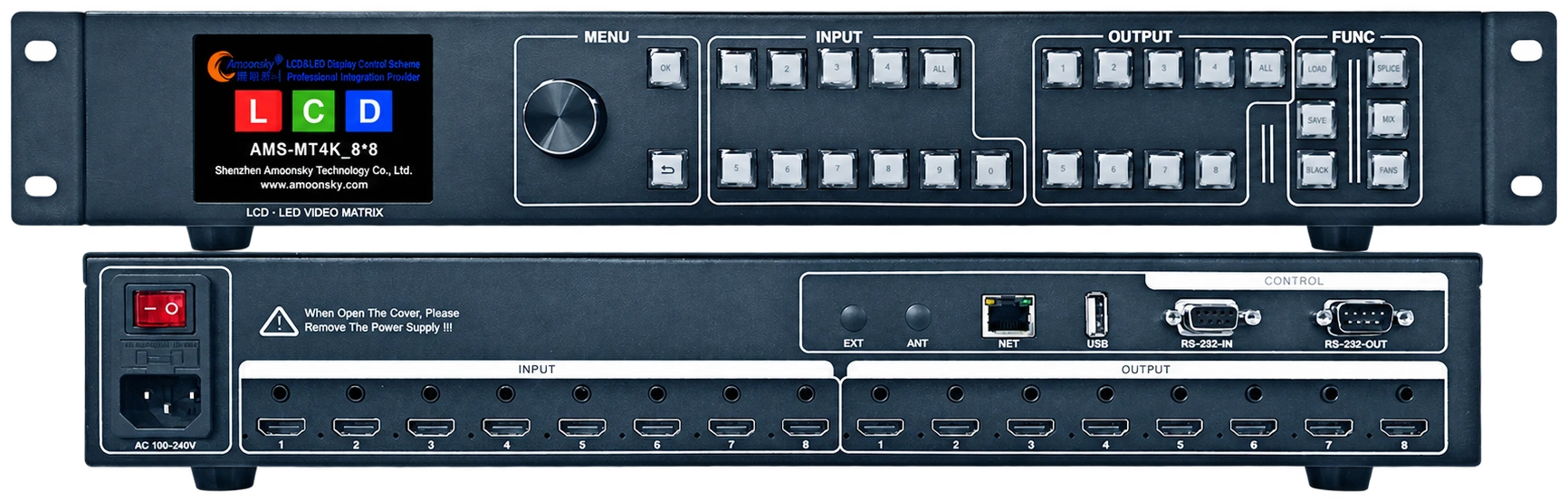HDMI Matrix MT4K 8X8 Complete Product View