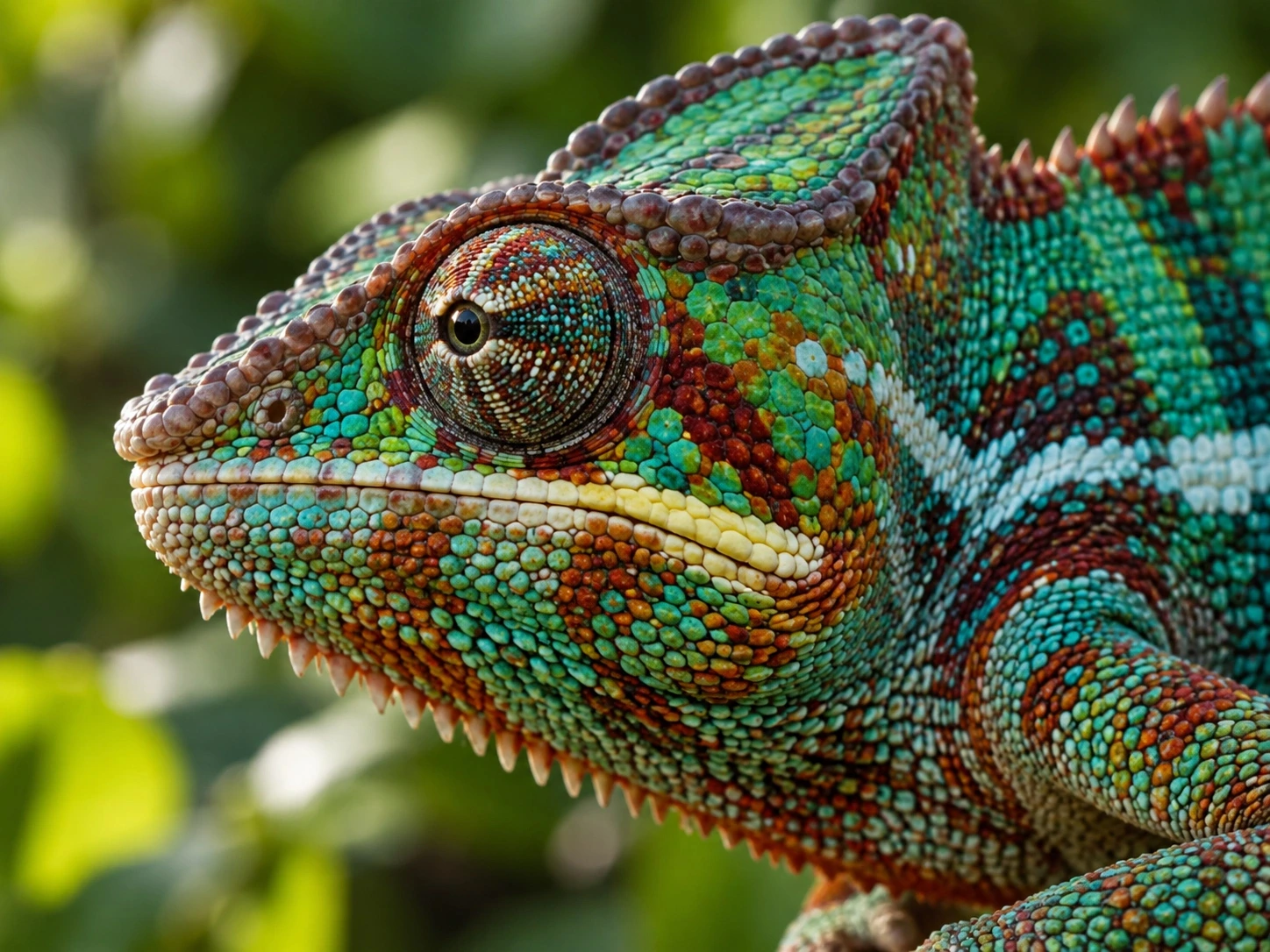 Chameleon With Colorful Scales