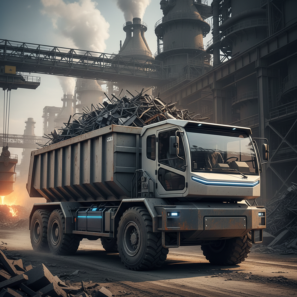 Dumpster Truck For Short-Haul Zero-Emission Steel Mill Internal Logistics