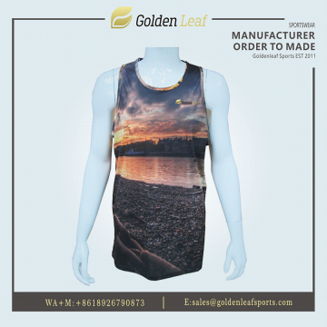 Customized Sublimation Graphic Men's Sports Tank Top Athletic Wear Singlet1-1