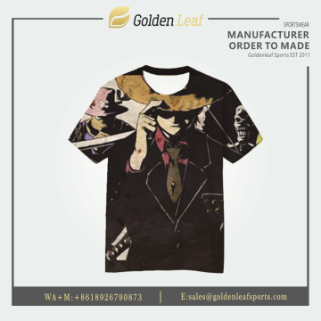 Hot Sale 100% Polyester Custom Sublimation Printing  Short Sleeve  T Shirt