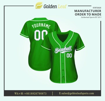 Customized Team Baseball Shirt  Sublimation V-Neck Jersey