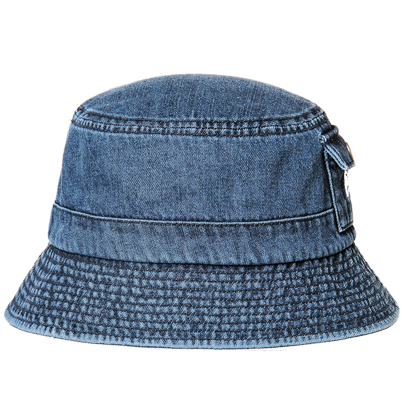 CAPGLOBAL Washed Denim Tencel Bucket Hat with Pocket