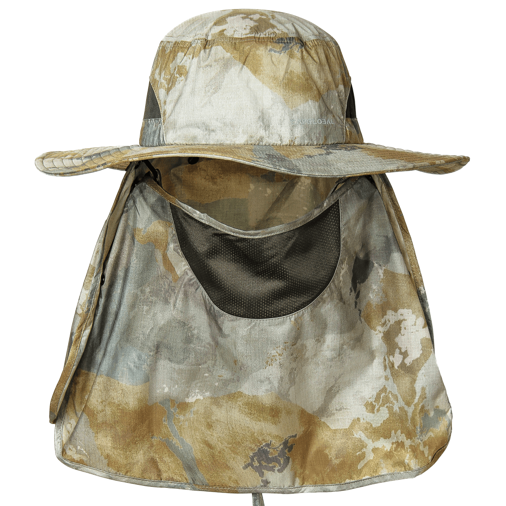 CAPGLOBAL Detachable Neck Flap Camouflage Bucket Hat
