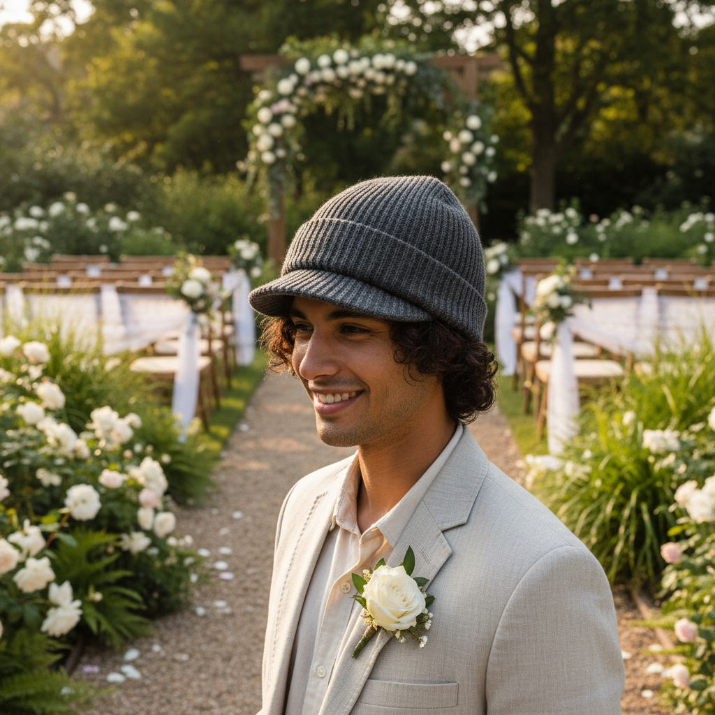 Short Beanie For Outdoor Garden Weddings