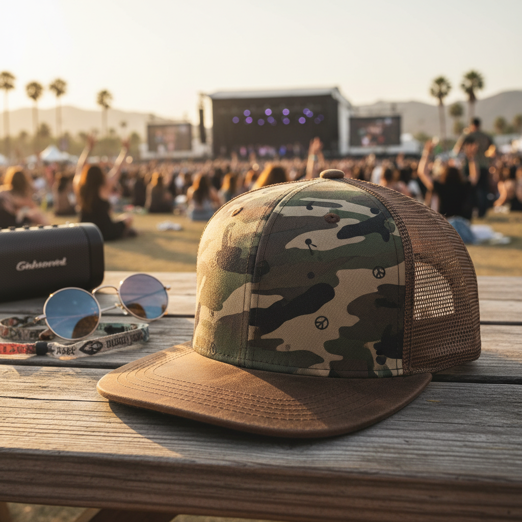 Camo Snapback For Music Festivals And Outdoor Concerts