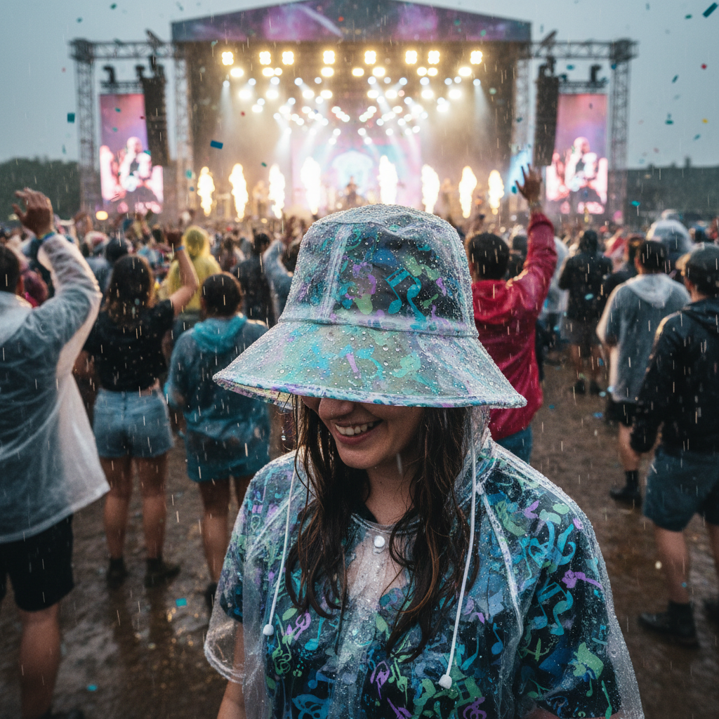 Rain Bucket Hat For Music Festivals And Outdoor Concerts