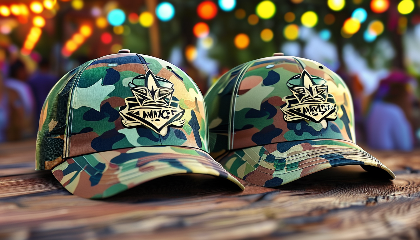 Camo Trucker Hat For Music Festivals And Outdoor Concerts