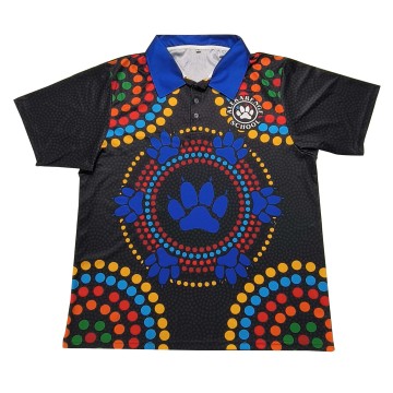 Custom Sublimated Polo Shirt Colorful polka dot paw print Polo shirt
