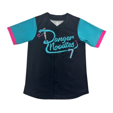 Black Teal Custom Sublimated Baseball Jersey
