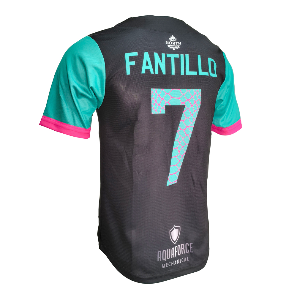 Maillot de baseball personnalisé sublimé noir et turquoise (5).jpg