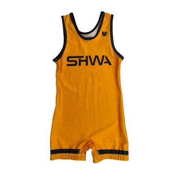 Bright Yellow Custom Wrestling Singlet With Black Trim