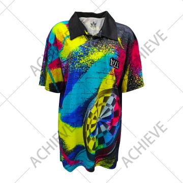 Custom Painting Sublimated Sports Polo Shirt – Colorful Painting Custom Dart Suit