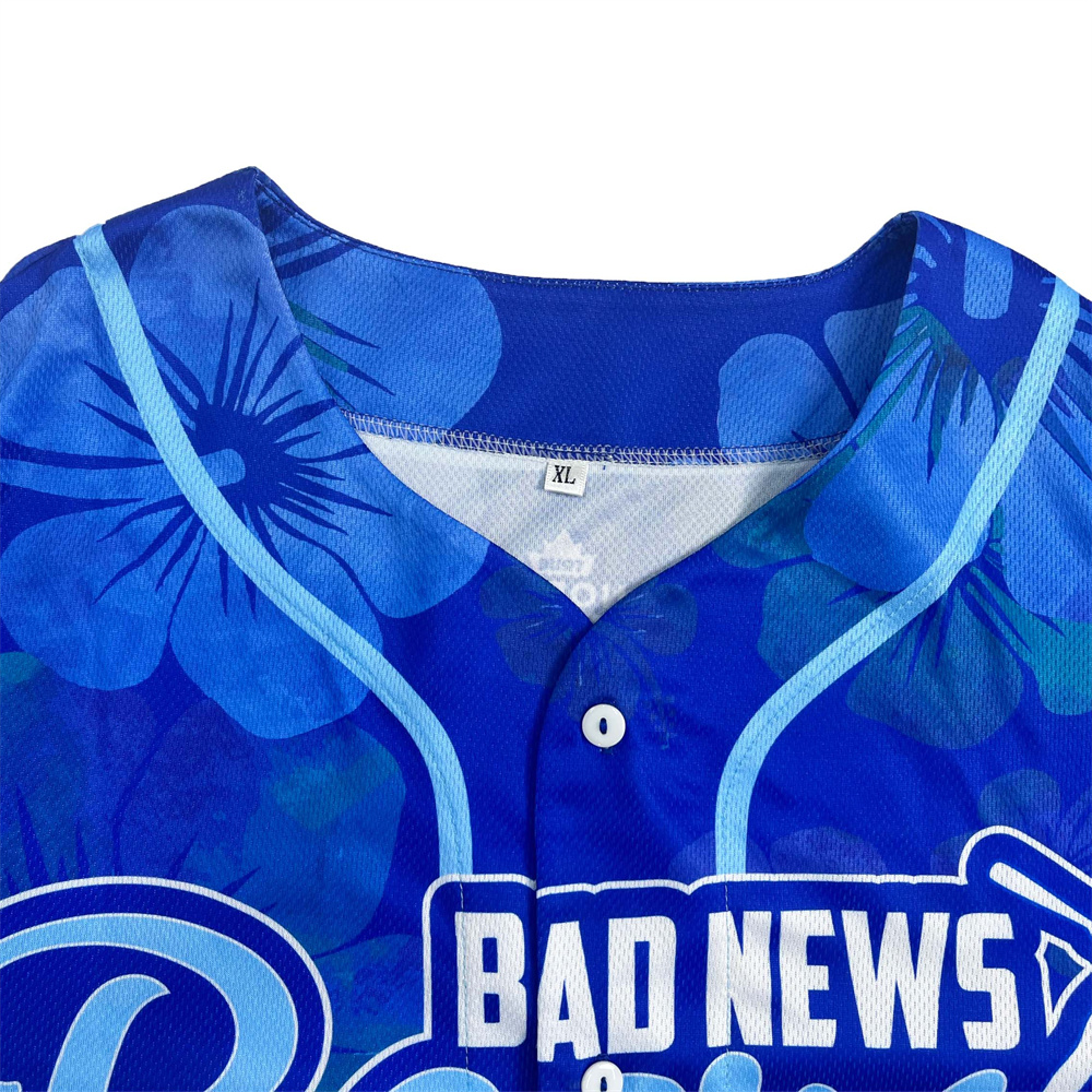 Custom Blue Floral BAD NEWS BEERS Jersey02