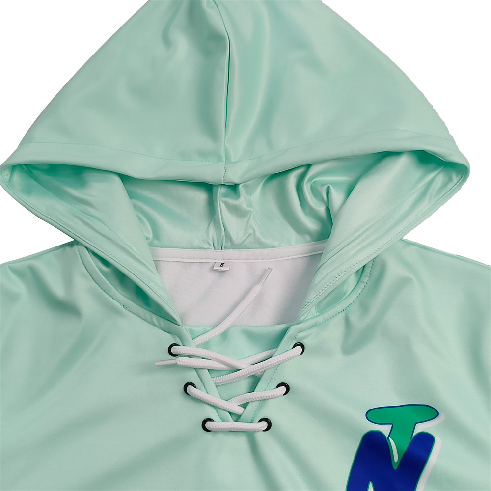 Sweat à capuche personnalisé à lacets style hockey01