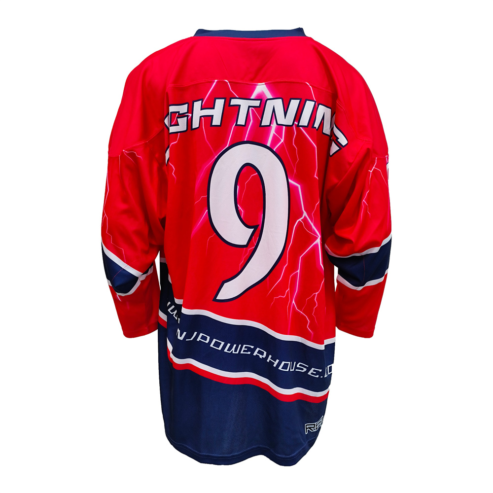 Maillots de hockey sur glace sublimés à lacets avec logo personnalisé à prix abordable