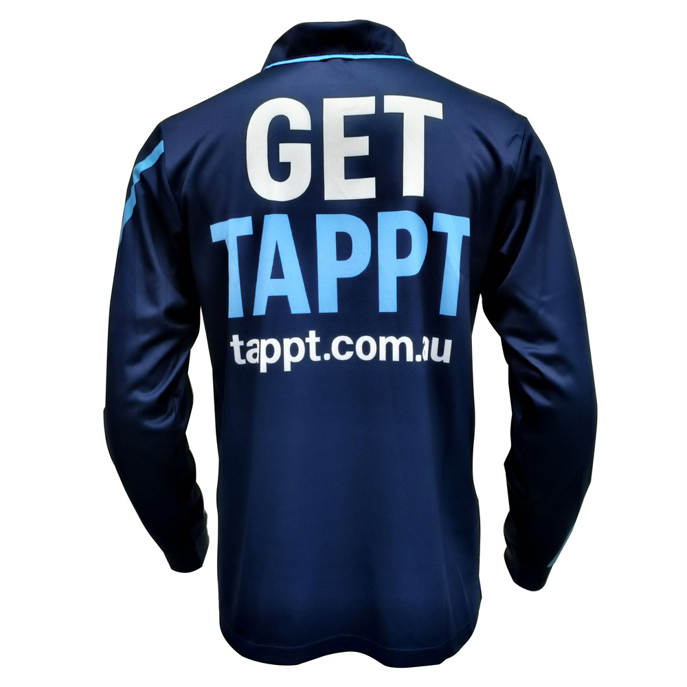 Polo de travail à manches longues personnalisé – 100 % polyester respirant, séchage rapide, avec impression de logo pour l'extérieur