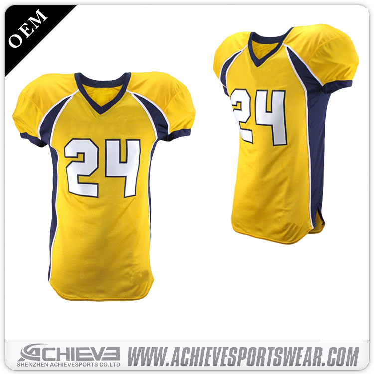 maillot de football américain personnalisé à manches courtes en polyester - détails du produit