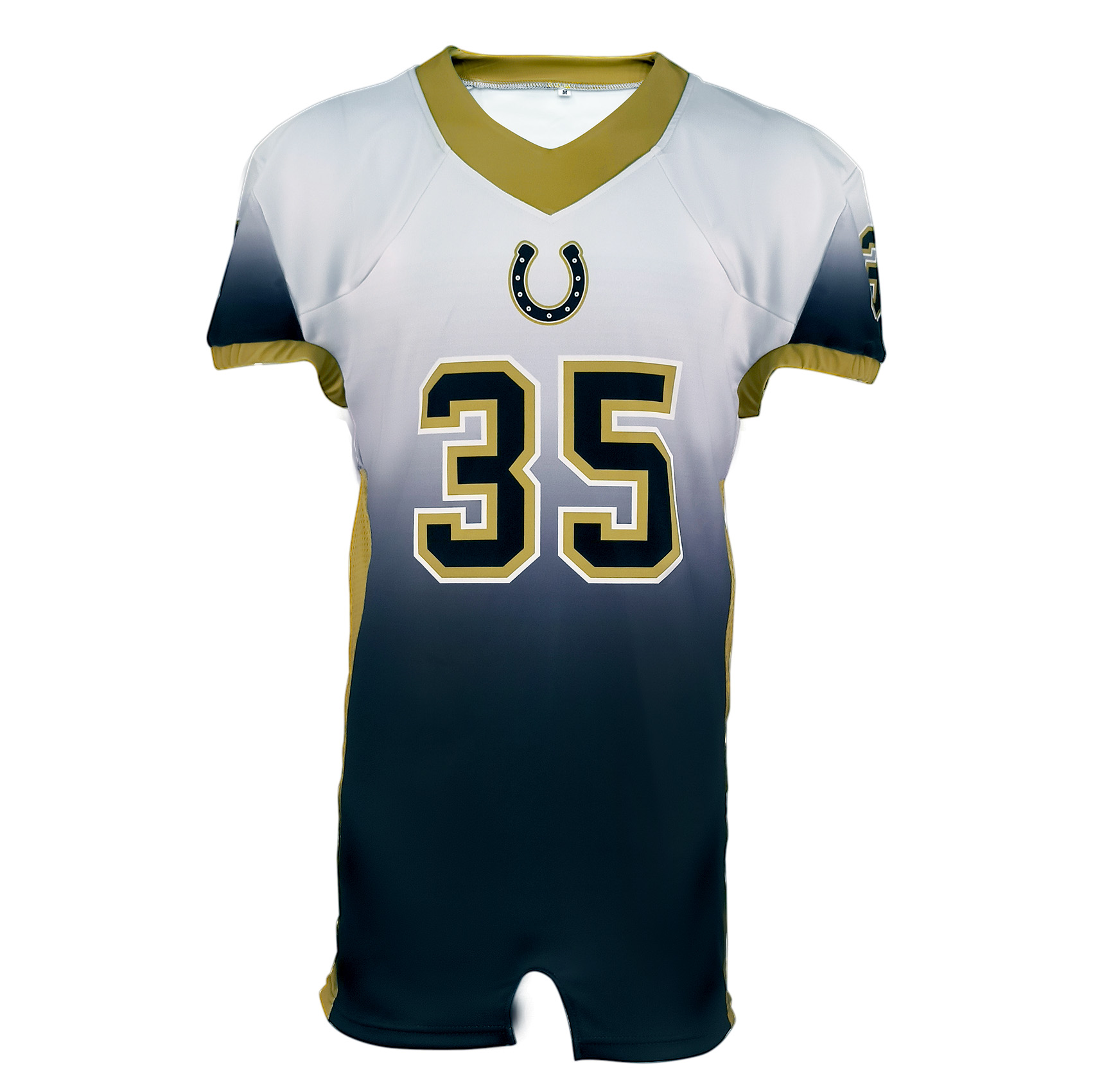 Maillot de football américain personnalisé par sublimation, respirant, détail de vêtement d'équipe (4)
