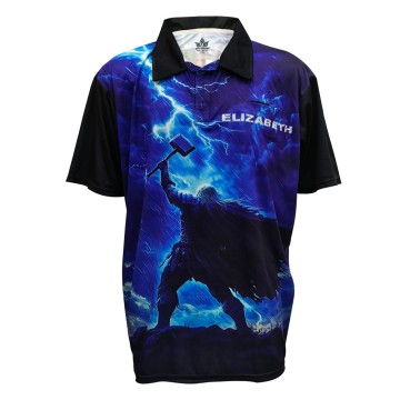 Custom Viking Themed Sublimation Print Polo Shirt - Breathable Polyester Team Uniform Personalized Logo/Name Short-Sleeve Top