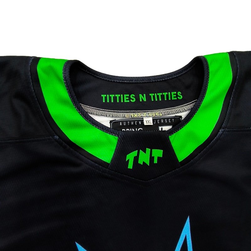 Fluorescent Color Cartoon Flame Print Hockey Jersey (1)