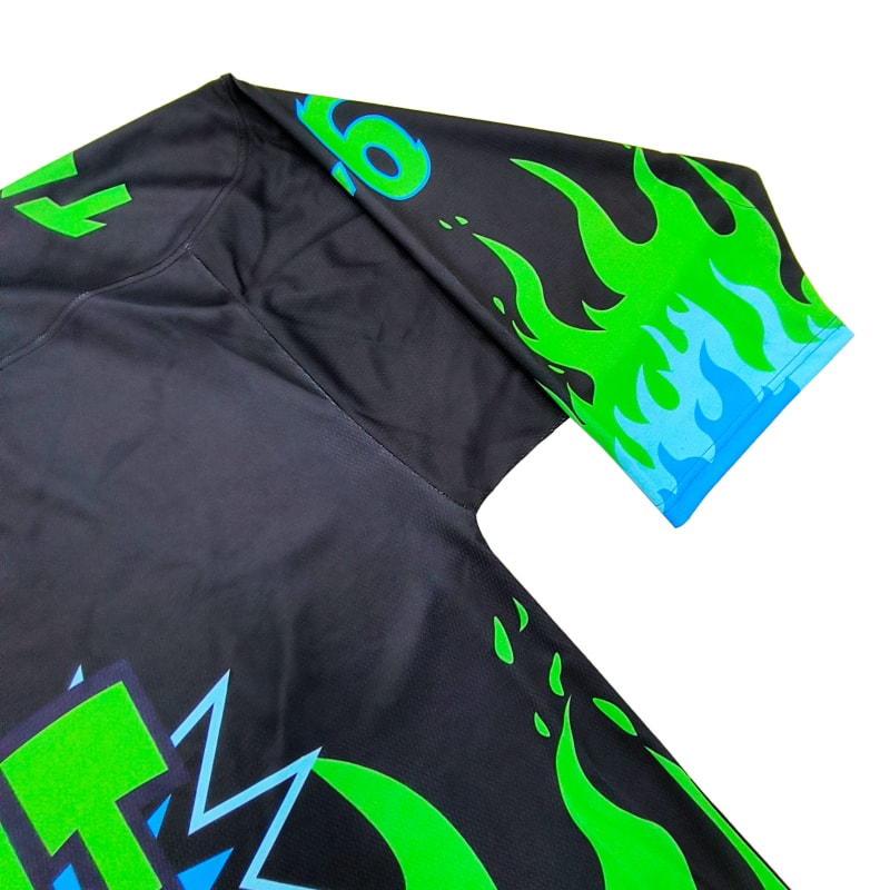 Fluorescent Color Cartoon Flame Print Hockey Jersey (4)