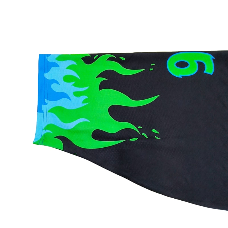 Fluorescent Color Cartoon Flame Print Hockey Jersey (6)