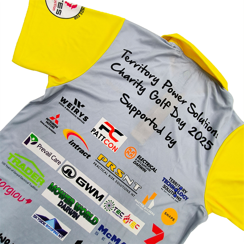 Grey & Yellow Custom Polo Shirt 07