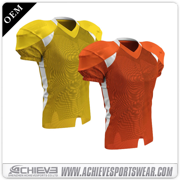 Maillot de football américain à manches courtes personnalisé en polyester de haute qualité par sublimation
