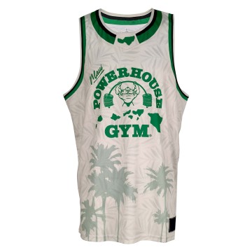 Custom Sublimated Basketball Vest – Tropical Gym Training Tank Top with Palm Design