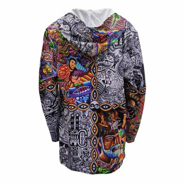 Customized Low MOQ Sublimation Printed Quick Dry Hoodie  – Vibrant Street wear with Swirling Art