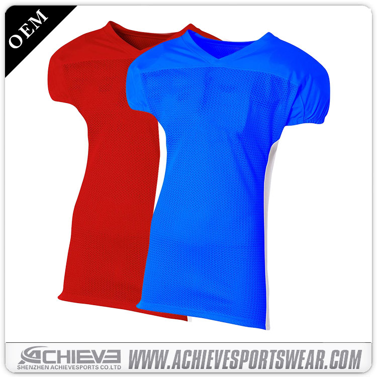 Détails du maillot de football américain à manches courtes en polyester sublimé de qualité supérieure