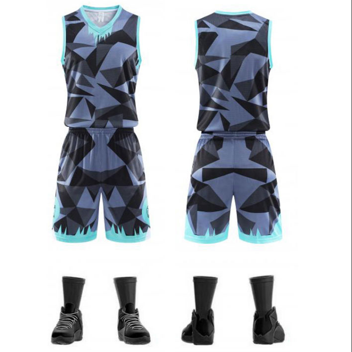 Ensemble de maillot de basketball à motif flammes rouge et rose (1)
