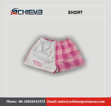 Custom Two-Tone Athletic Shorts – Pink Plaid Lifestyle Design
