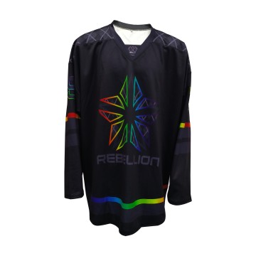 Custom V-Neck Fluorescent Full Sublimation Heat Printing Ice Hockey Jerseys