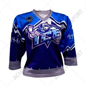 Custom Special Pattern Ice Hockey Jerseys-Customizable You Own Design Mesh Material Breathable Full Sublimation Printing Blue