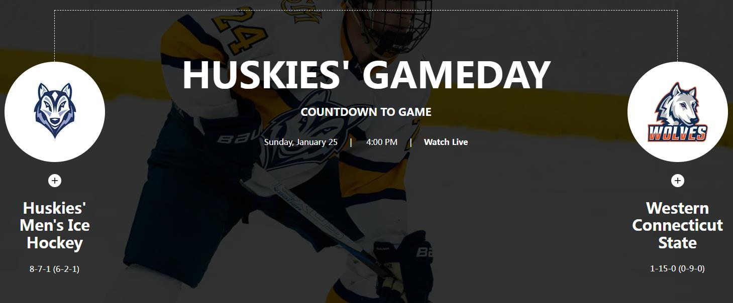 Huskies contre WestConn - Hockey masculin