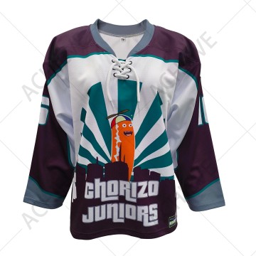 Custom Purple Hockey Jersey Lace Neck Full Sublimation Printing Ice Hockey Jerseys