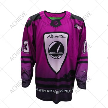 Custom Sublimated V-Neck Hockey Jersey | Ice Hockey Team Wear--