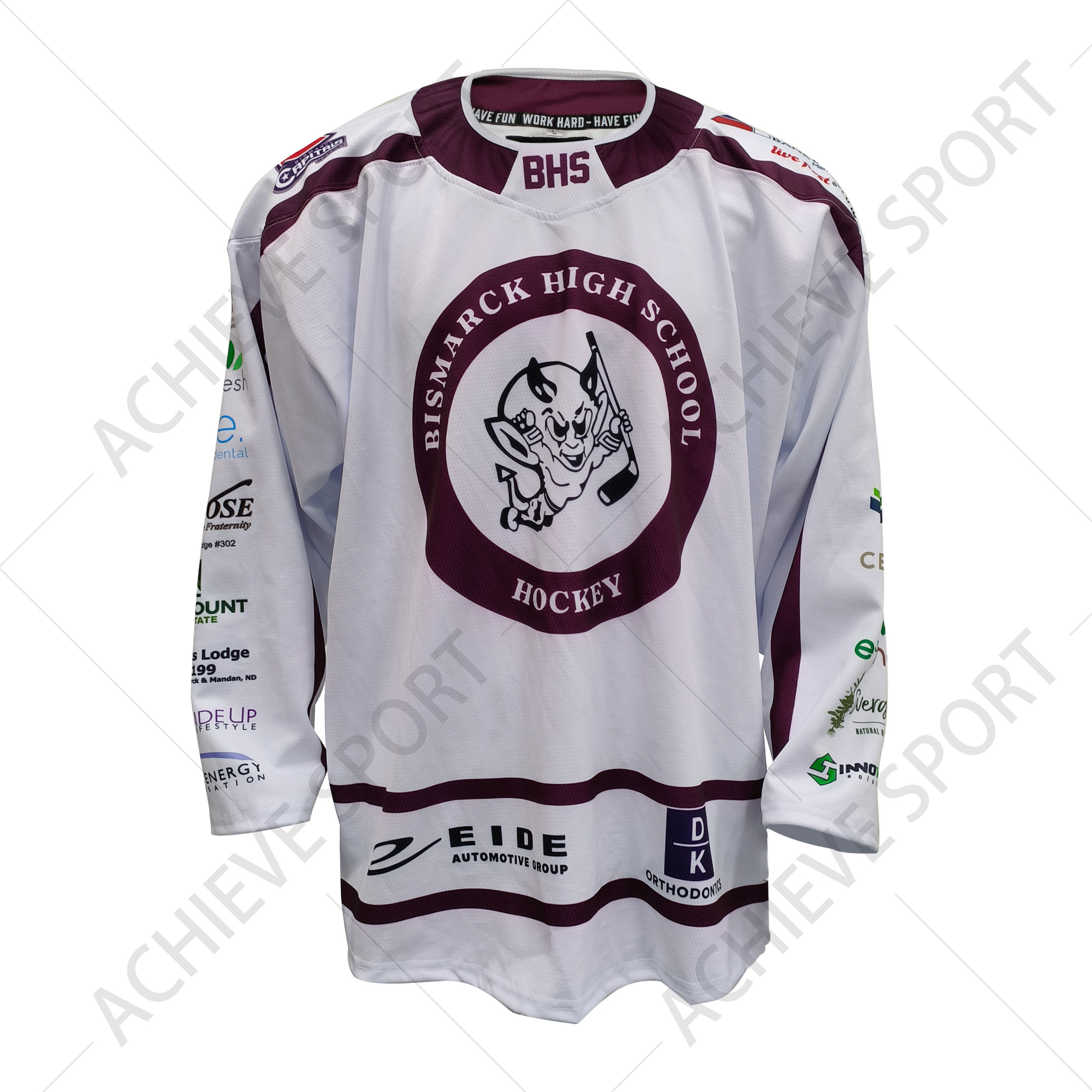 Custom Reversible Ice Hockey Jersey – Green & White Pro Stripe Team Uniform