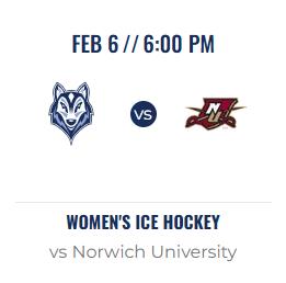 Women’s Ice Hockey: Showdown Between Local Contender &  Norwich University Set  on Feb. 6