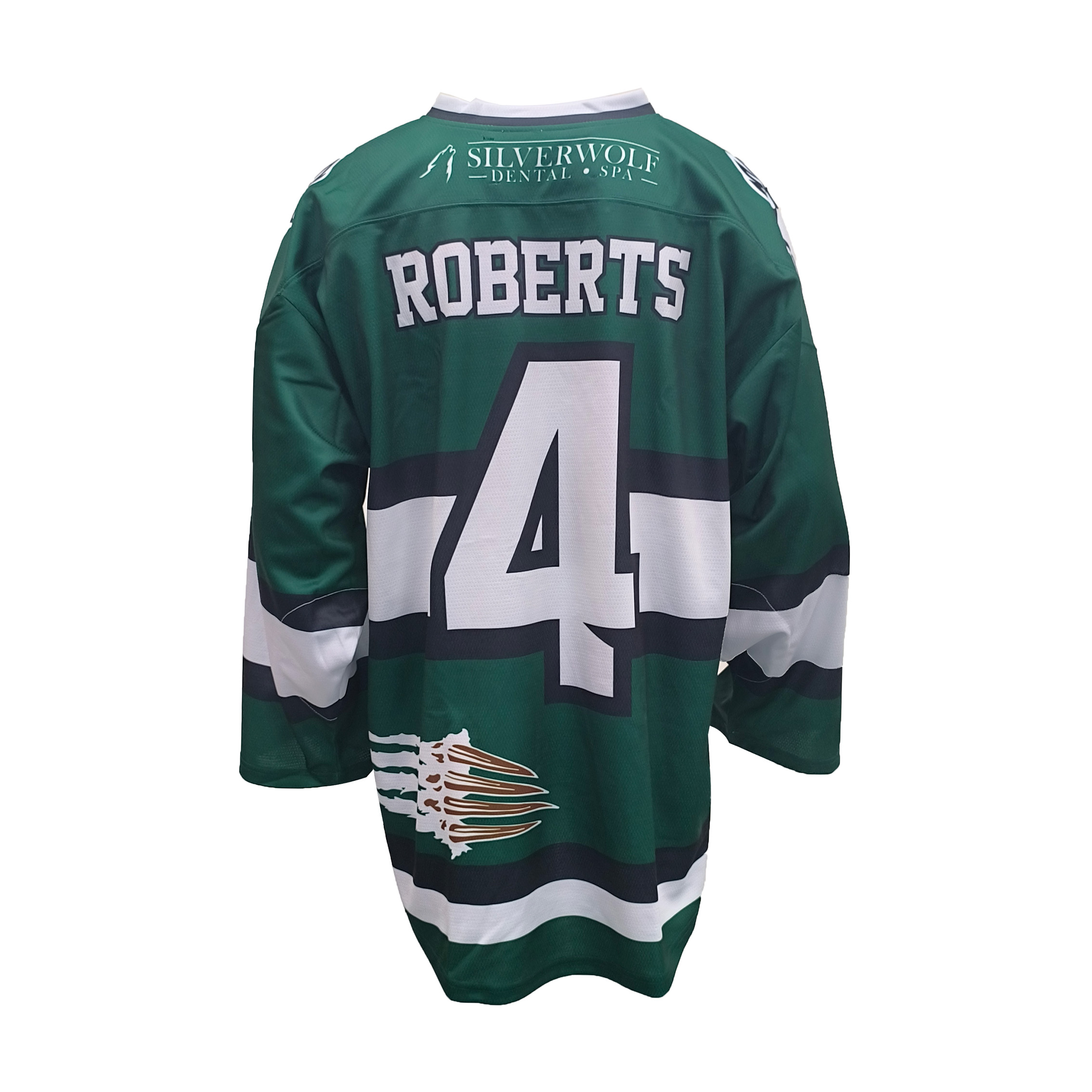 Lämmönsiirtotulostus Bear Hockey Jerseys Custom Green Ice Hockey Jersey Lace Neck