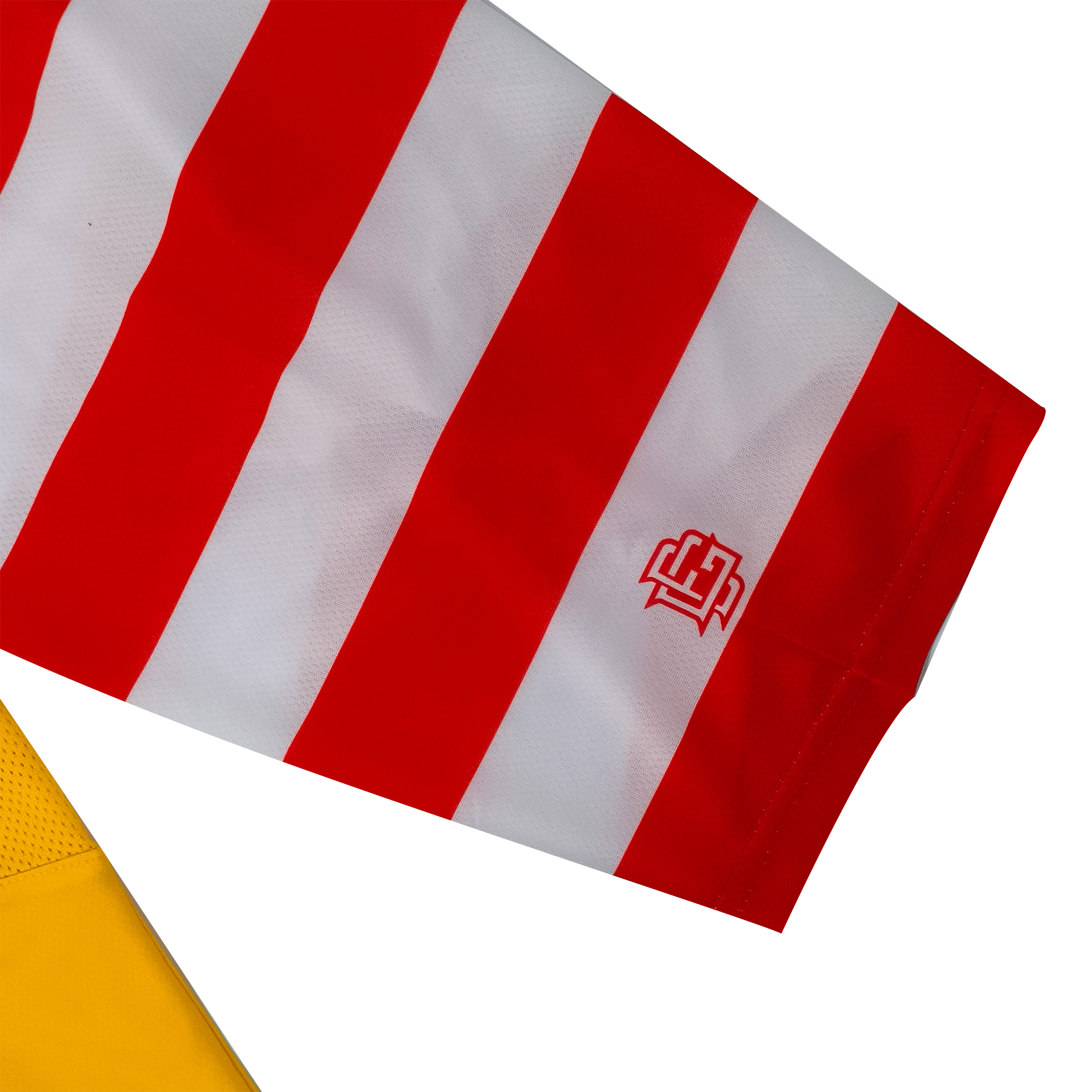 Uniforme de hockey sur glace rouge jaune d'œuf n° 25 (6)