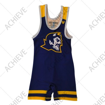 OEM Team Wrestling Singlet Blue Yellow – Custom Sublimated Wrestling Uniform