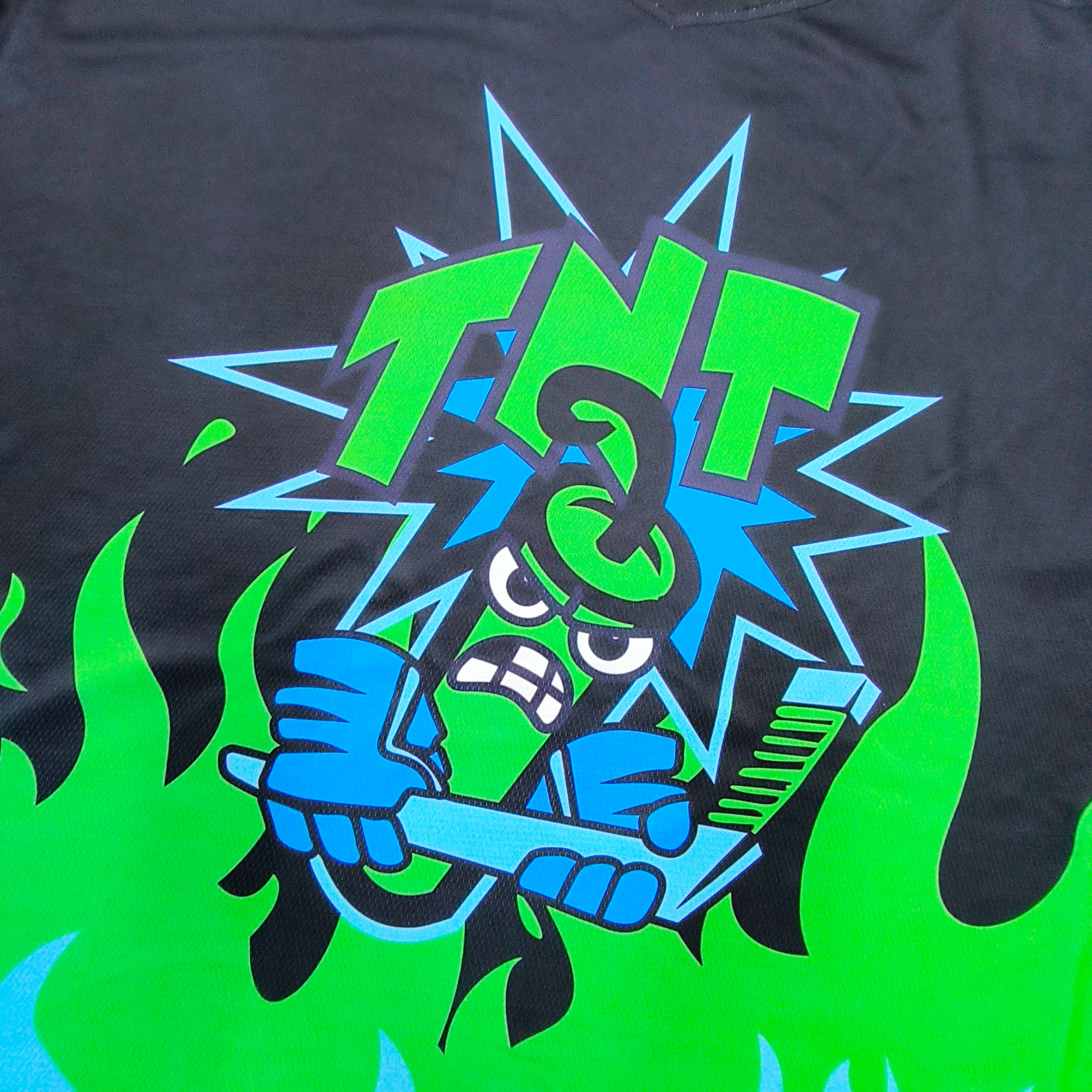 Uniforme de hockey fluorescent noir-bleu-vert 4