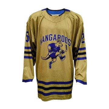Kangaroos Legacy Gold Custom Sublimated Ice Hockey Jersey – Retro Ice Collection