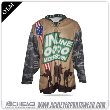 Custom Designed Breathable Quick Dry Digital Sublimated 100% Polyester Ice Hockey Jersey Set Tops V-NECK Full Sleeve